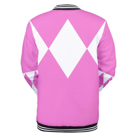 Jaqueta Beisebol 3D Casual Ranger Rosa Power Rangers Mighty Morphin Top - Image 2