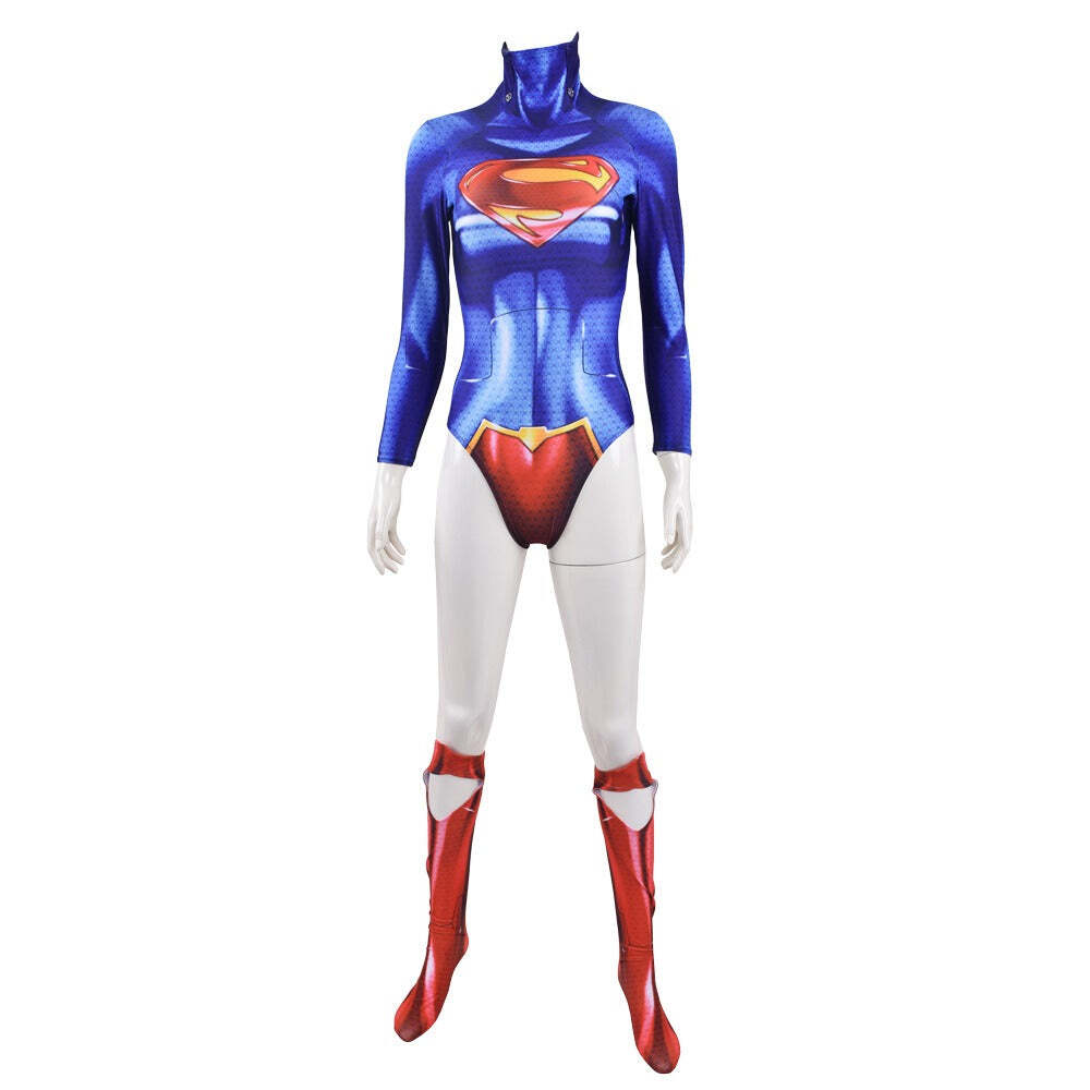Fantasia Feminina Supergirl Traje Luxo Cosplay Mulheres - Imagem 3