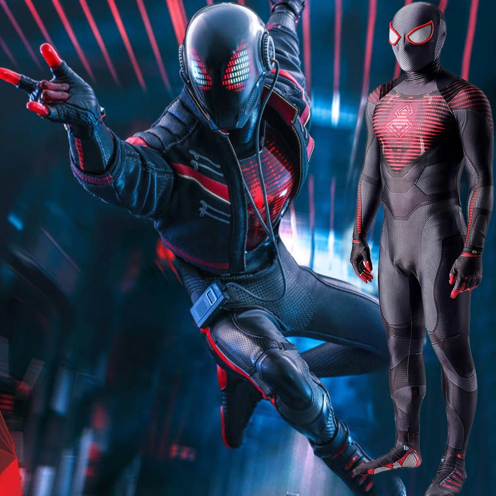 Fantasia Homem-Aranha Miles Morales Game Jogo PS4-PS5 Adulto Cosplay T