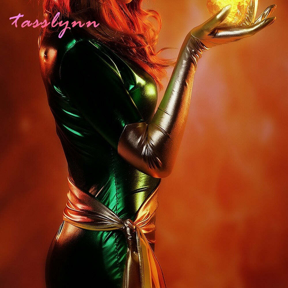 Fantasia Feminina Jean Grey Fênix Negra Hq Adulto Cosplay Traje Luxo X- MEN - Imagem 4
