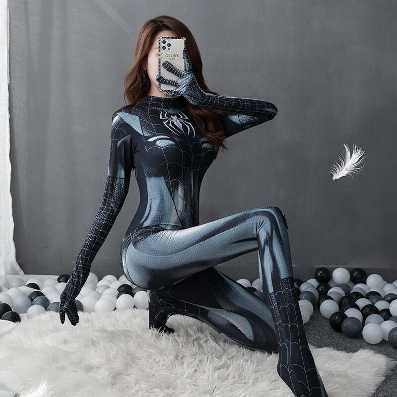 Fantasia Feminina Homem-Aranha e Venom Traje Profissional Cosplay Mulheres - Imagem 9