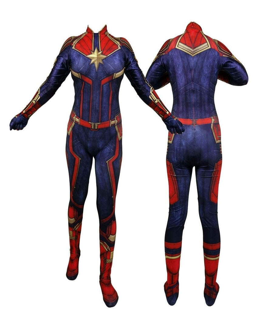 Fantasia Feminina Capitã Marvel Adulto Cosplay Traje Luxo