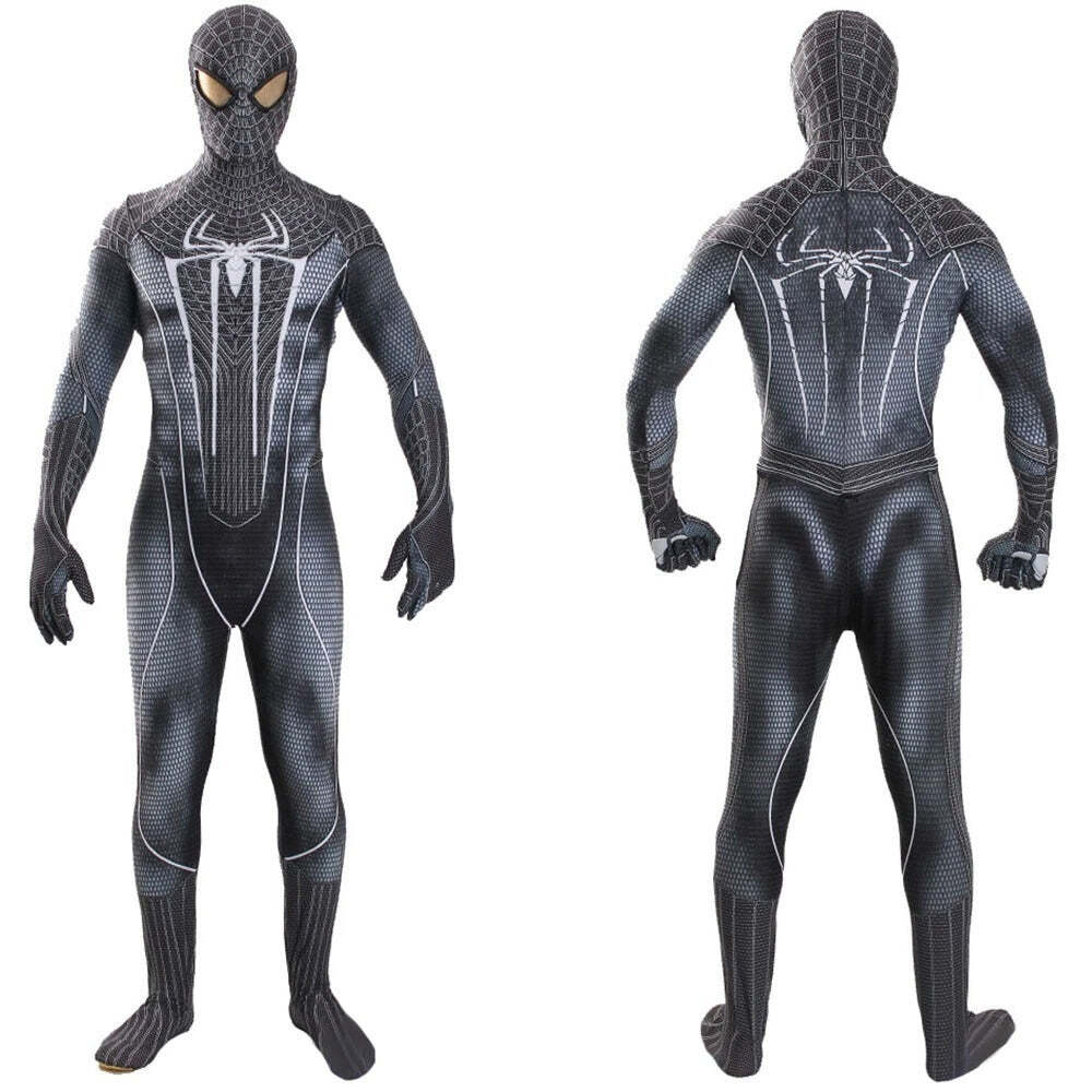 Fantasia Homem-Aranha Andrew Garfield Black Adulto Cosplay Traje Luxo Profissional - Imagem 2