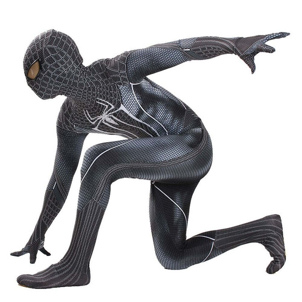 Fantasia Homem-Aranha Andrew Garfield Black Adulto Cosplay Traje Luxo Profissional - Imagem 5