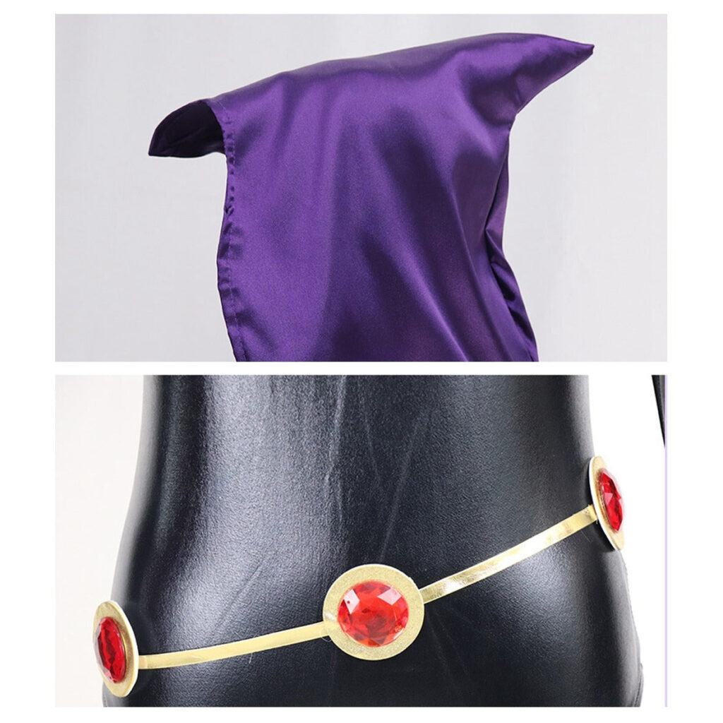 Fantasia Ravena Jovens Titans Feminina Traje Luxo Cosplay Mulheres - Imagem 5