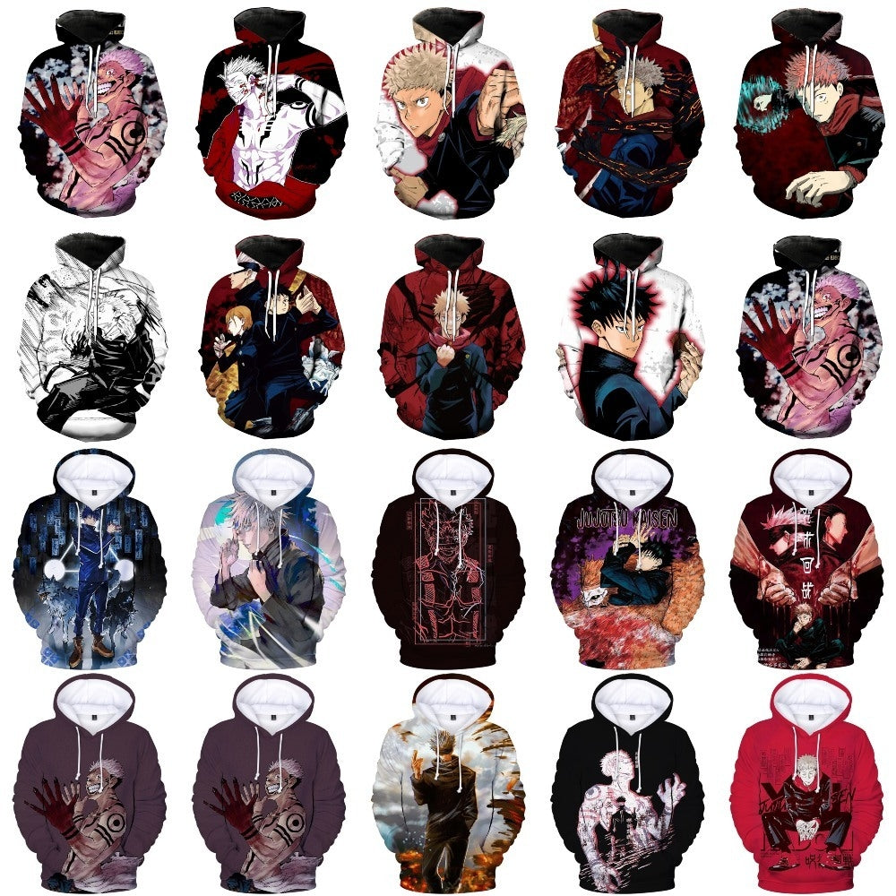 Blusa Jaqueta 3D Full Arte Itadori Jujutsu Kaisen Anime Top - Imagem 2