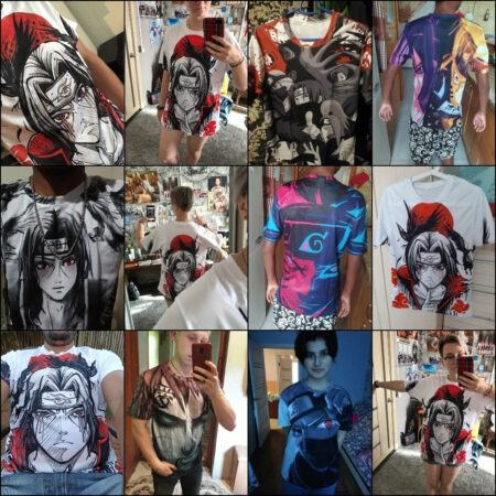 Camisa Camiseta Sasuke e Naruto Impressão 3D Anime Naruto Shippuden - Image 5