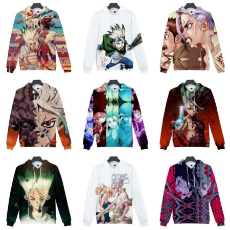 Blusa Jaqueta 3D Full Senku Vs Tsukasa Dr. Stone Anime Top - Imagem 3