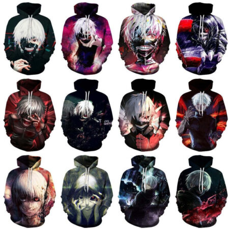 Blusa Jaqueta 3D Touka Transformação Tokyo Ghoul Anime Touca Canguru - Imagem 4