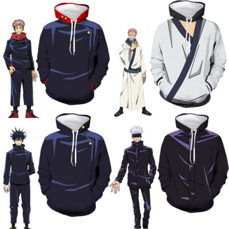 Blusa Jaqueta 3D Full Megumi Fushiguro Jujutsu Kaisen Anime Top - Imagem 6