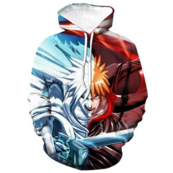 Blusa Jaqueta 3D Full Toshiro e Ichigo Anime Bleach Top