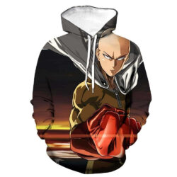 Blusa Jaqueta 3D Full Punho Saitama Anime One Punch Man Top