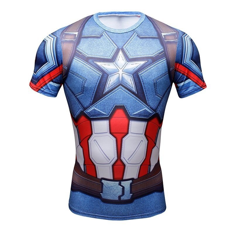 Camisa / Camiseta Hash Guard Compressão Capitão América Clássico - Imagem 3