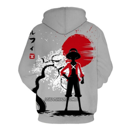 Blusa Jaqueta 3D Monkey D. Luffy Clássico One Piece Anime Touca Canguru - Imagem 2