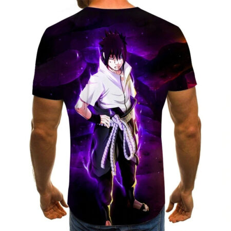 Camisa Camiseta Sasuke Uchiha Impressão 3D Anime Naruto Shippuden - Image 2