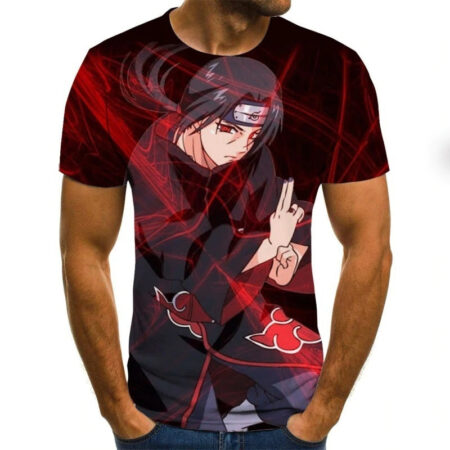 Camisa Camiseta Itachi Sharingan Impressão 3D Anime Naruto Shippuden