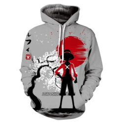 Blusa Jaqueta 3D Monkey D. Luffy Clássico One Piece Anime Touca Canguru