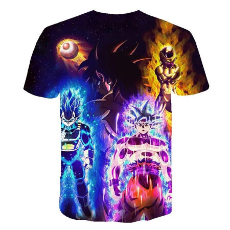 Camisa Camiseta Impressão 3D Goku e Vegeta Dragon Ball Super Estilo Clássico - Image 2