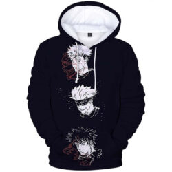 Blusa Jaqueta 3D Full Alunos Gojo Jujutsu Kaisen Anime Top