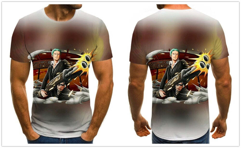 Camisa Camiseta Artes Zoro One Piece Anime Impressão 3D Full - Imagem 2