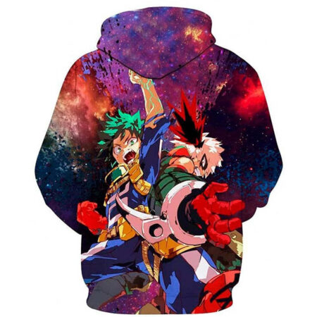 Blusa Jaqueta 3D Full Bakugou e Midoriya My Hero Academia Anime Top - Imagem 2