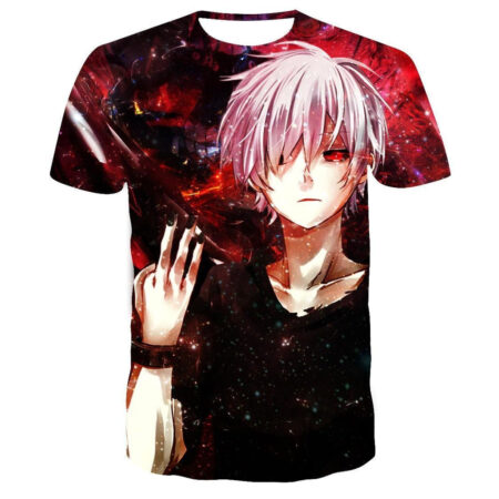 Camisa Camiseta Impressão 3D Tokyo Ghoul - Kaneki Clássico Anime