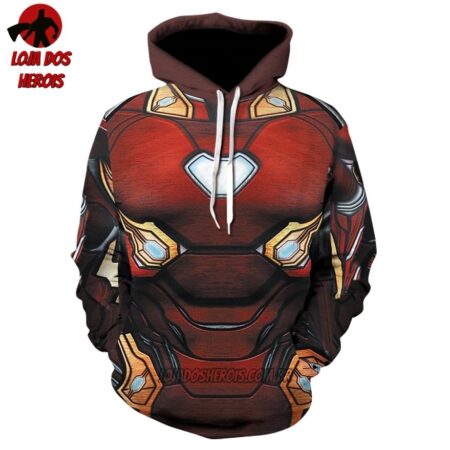 Jaqueta Blusa Moletom Touca Homem De Ferro Vingadores