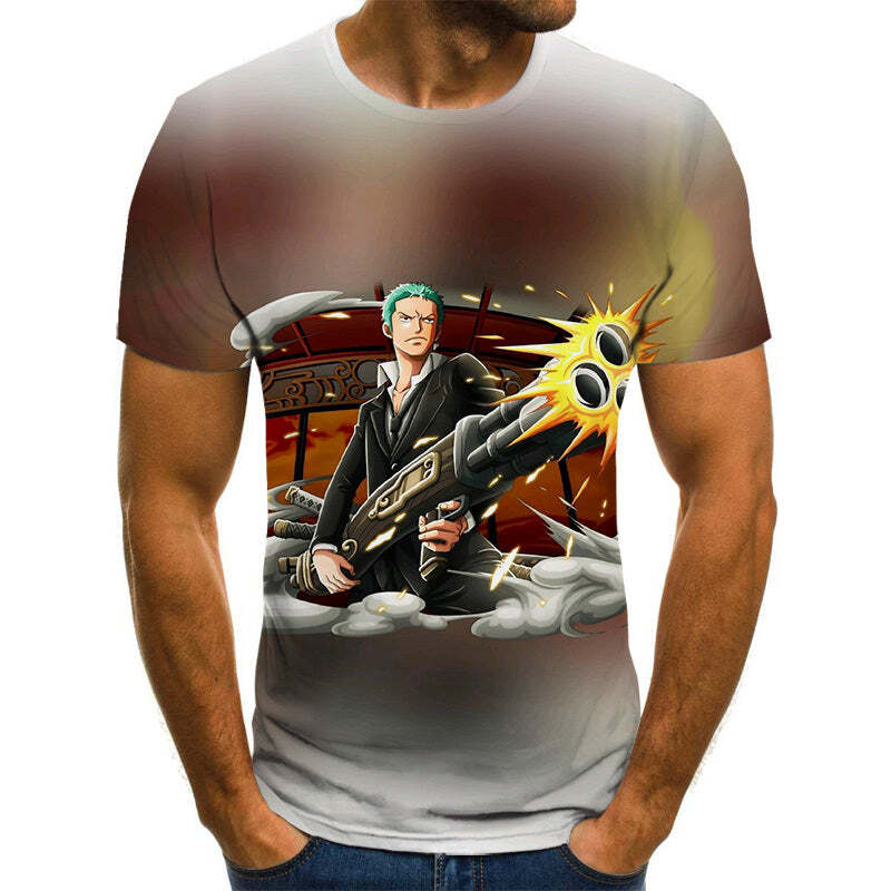 Camisa Camiseta Artes Zoro One Piece Anime Impressão 3D Full