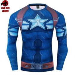 Camisa/Camiseta Hash Guard Capitão América Filme Manga Compressão Segunda Pele