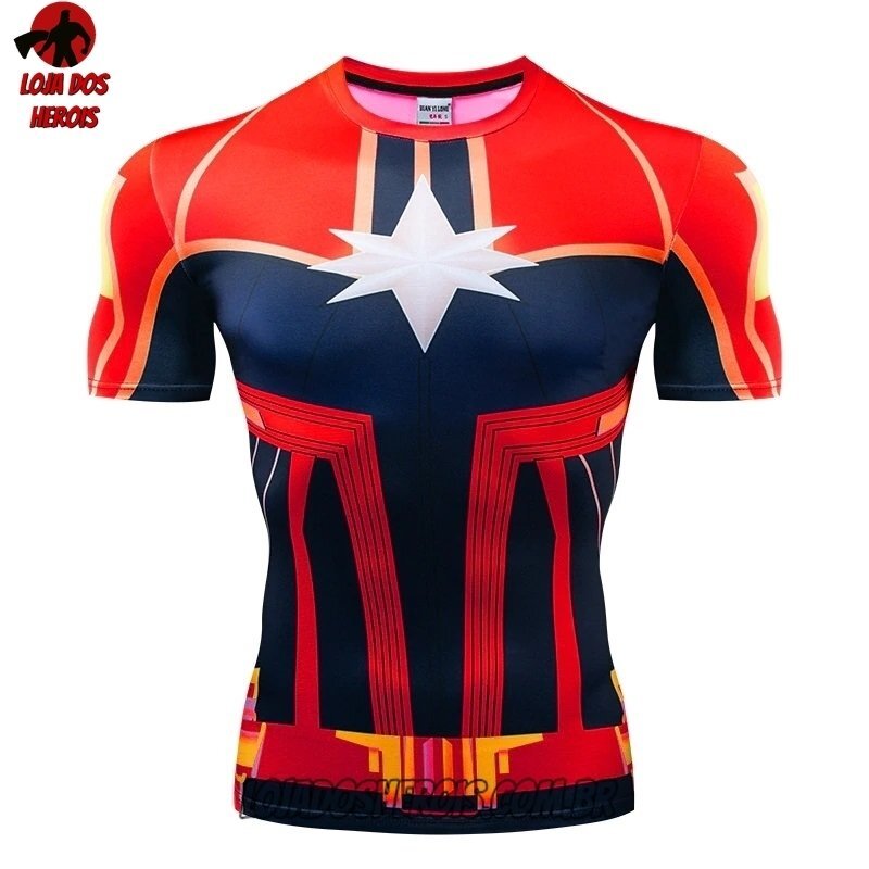 Camisa/Camiseta Hash Guard Capitã Marvel Hq Compressão Segunda Pele
