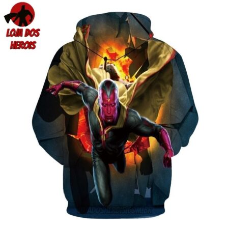 Jaqueta Blusa Moletom Touca Visão Vingadores - Image 2