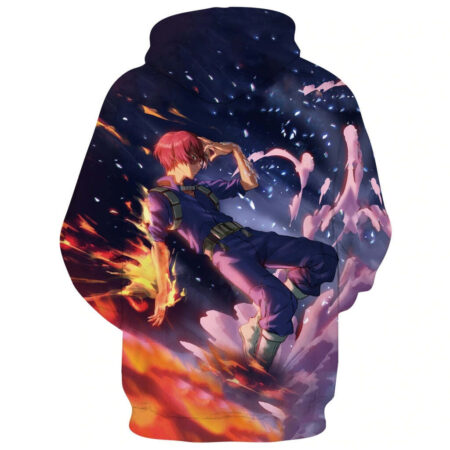 Blusa Jaqueta 3D Full Arte Todoroki My Hero Academia Anime Top - Imagem 2