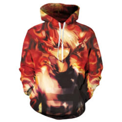 Blusa Jaqueta 3D Full Chamas Todoroki My Hero Academia Anime Top