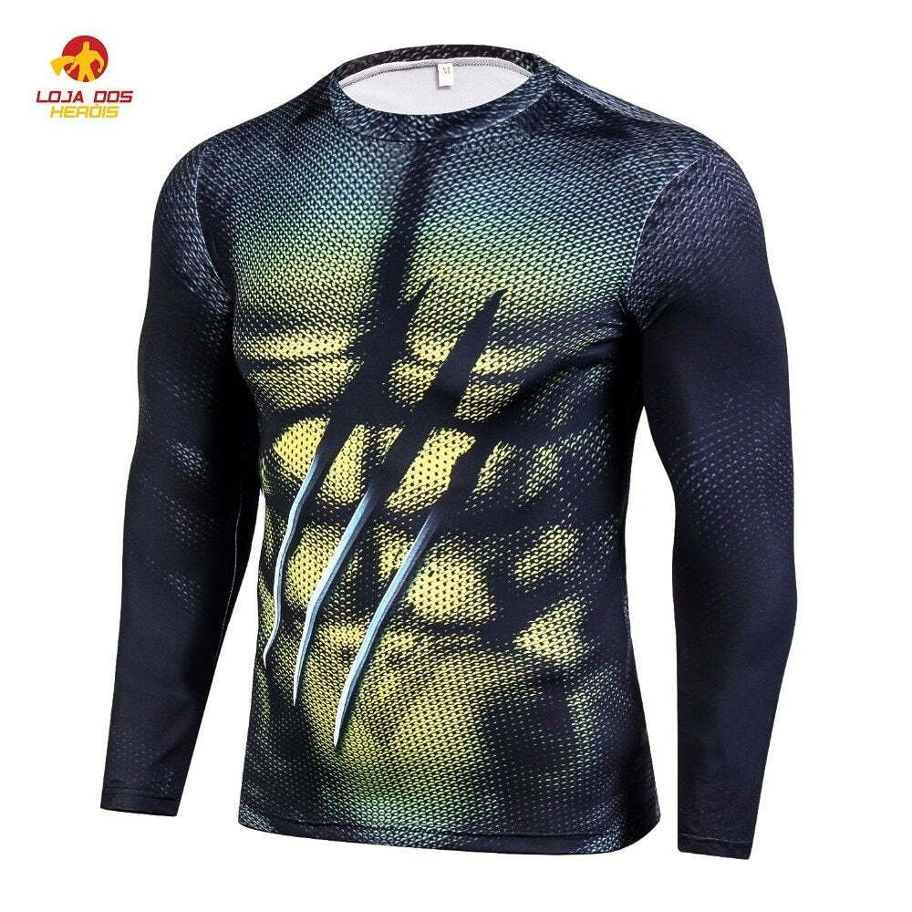 Camisa / Camiseta Hash Guard Compressão Wolverine X-Men Manga