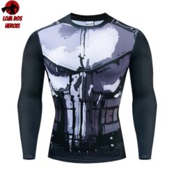 Camisa/Camiseta Hash Guard Justiceiro Série Manga Compressão Segunda Pele