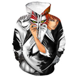 Blusa Jaqueta 3D Full Ichigo Bankai Anime Bleach Top