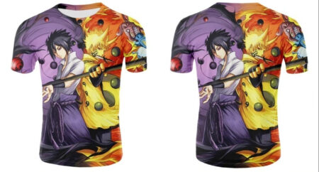 Camisa Camiseta Naruto e Sasuke Impressão 3D Anime Naruto Shippuden - Image 2