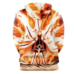 Blusa Jaqueta 3D Naruto Hokage Modo Kurama Anime Touca Canguru