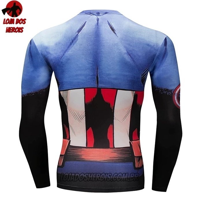 Camisa/Camiseta Hash Guard Capitão América Hq Manga Compressão Segunda Pele - Imagem 2