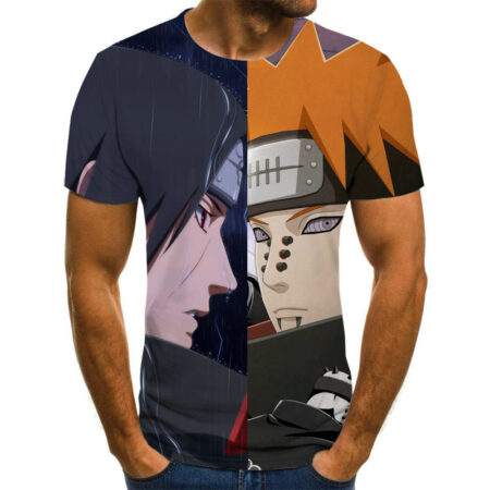 Camisa Camiseta Itachi e Pain Naruto Shippuden Anime Impressão 3D Full