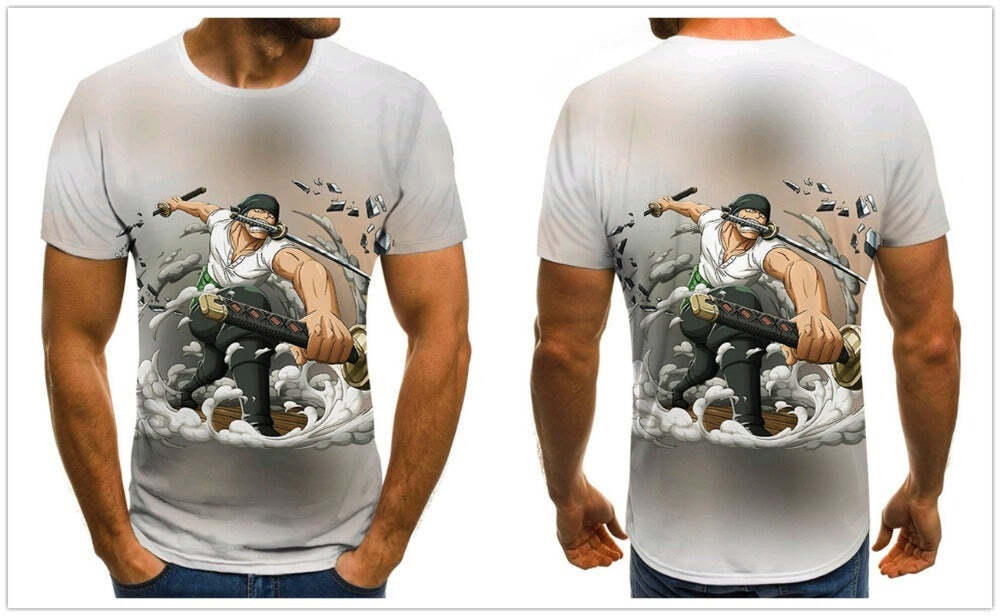 Camisa Camiseta Zoro Batalha One Piece Anime Impressão 3D Full - Imagem 2