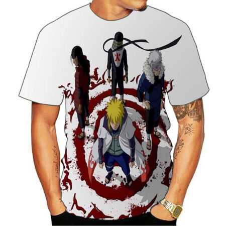 Camisa Camiseta Quatro Hokages Naruto Shippuden Anime Impressão 3D Full