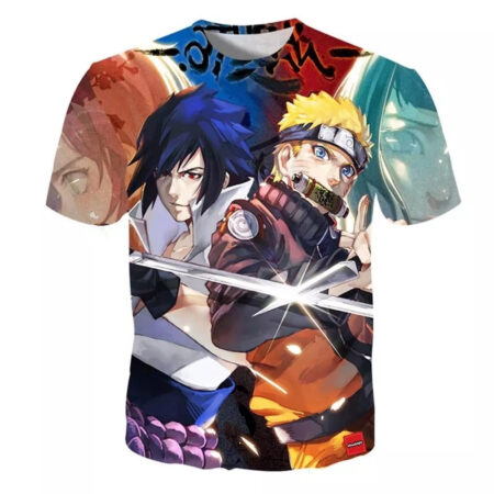 Camisa Camiseta Naruto e Sasuke Esposas Impressão 3D Anime Naruto Shippuden