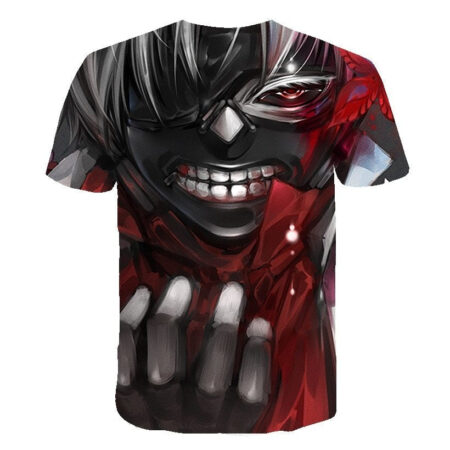 Camisa Camiseta Impressão 3D Tokyo Ghoul - Kaneki Ken Sorriso Anime - Image 2