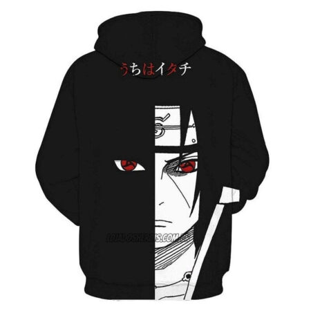 Blusa Jaqueta 3D Itachi Uchiha Naruto Anime Touca Canguru - Imagem 2