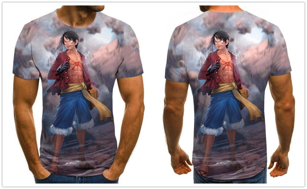 Camisa Camiseta Luffy Haki One Piece Anime Impressão 3D Full - Imagem 2