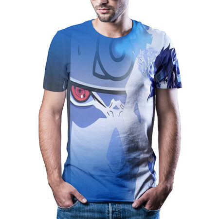 Camisa Camiseta Sasuke Uchiha Naruto Clássico Anime Impressão 3D Full