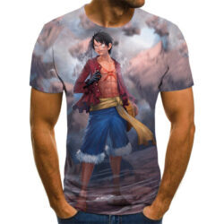 Camisa Camiseta Luffy Haki One Piece Anime Impressão 3D Full