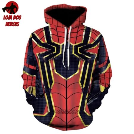 Jaqueta Blusa Moletom Touca Homem Aranha Vingadores