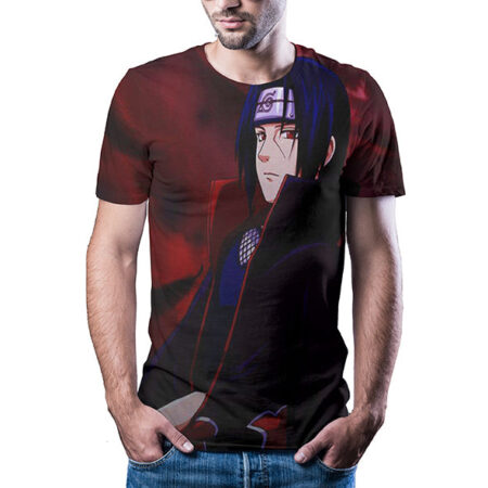 Camisa Camiseta Itachi Uchiha Naruto Clássico Anime Impressão 3D Full